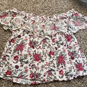 off the shoulder cute floral top